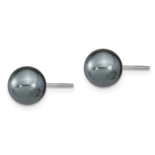 Sterling Silver 8MM Shell Pearl 3-Pair Stud Earrings