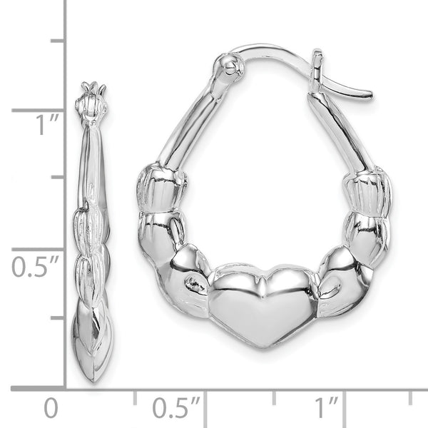 Sterling Silver 28X20MM Claddagh Hoop Earrings