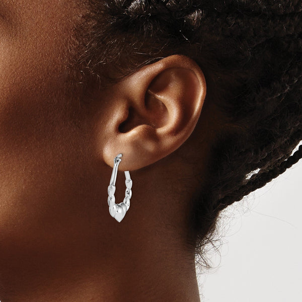 Sterling Silver 28X20MM Claddagh Hoop Earrings
