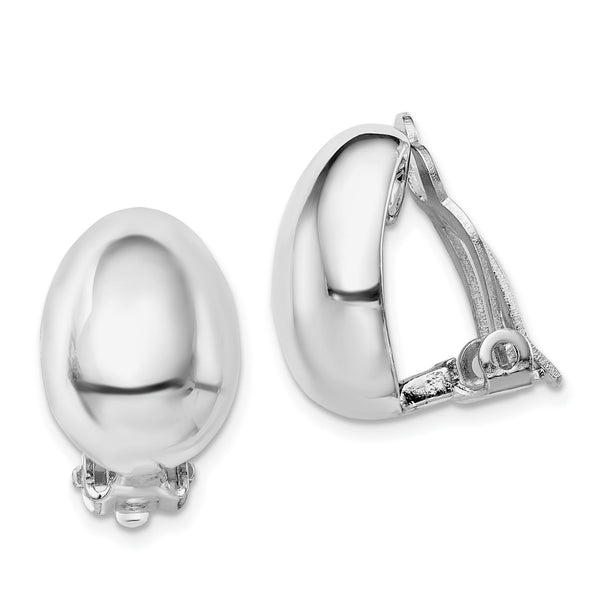 Sterling Silver 16X11MM Clip On Earrings