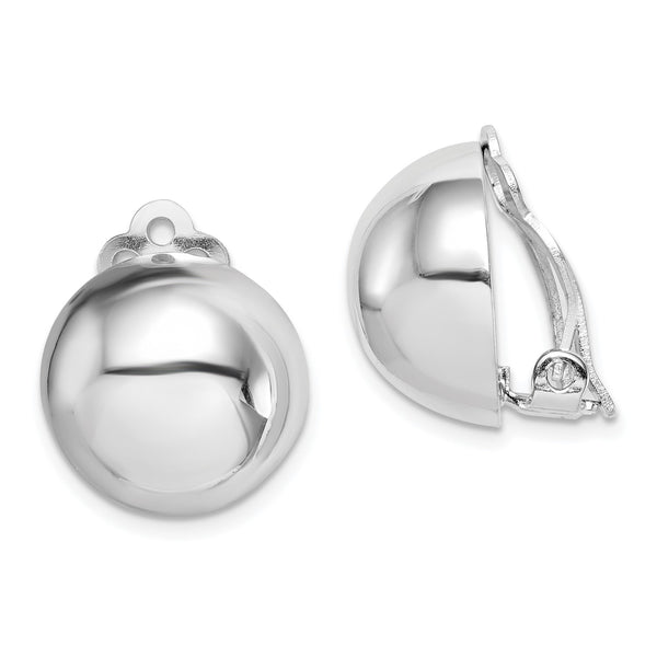 Sterling Silver 15MM Circle Clip On Earrings