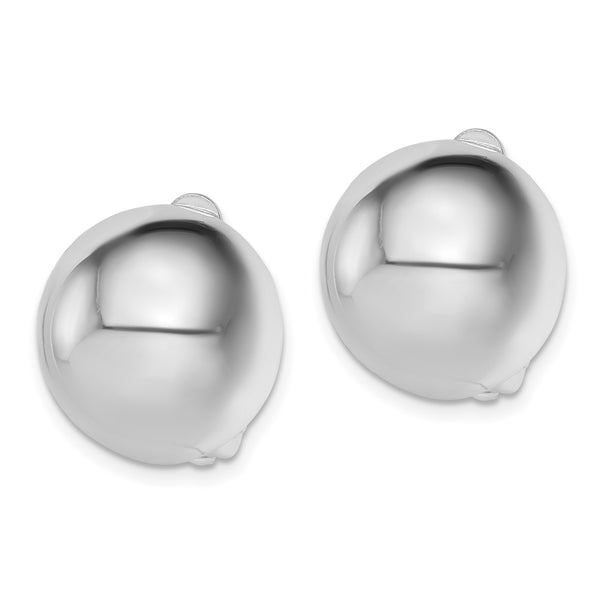 Sterling Silver 15MM Circle Clip On Earrings
