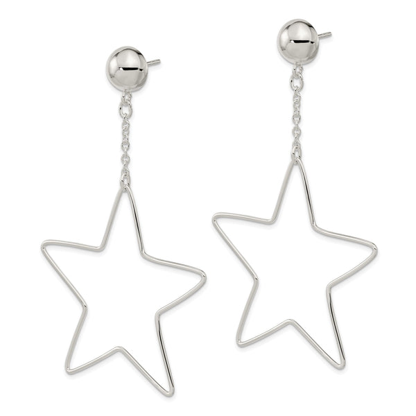 Sterling Silver Dangling Star Earrings