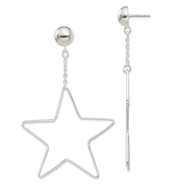Sterling Silver Dangling Star Earrings