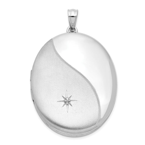 Sterling Silver Diamond Accent Locket Ash Holder Pendant-Chain Not Included