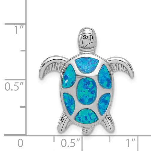 Sterling Silver Opal Turtle Pendant-Chain Not Included