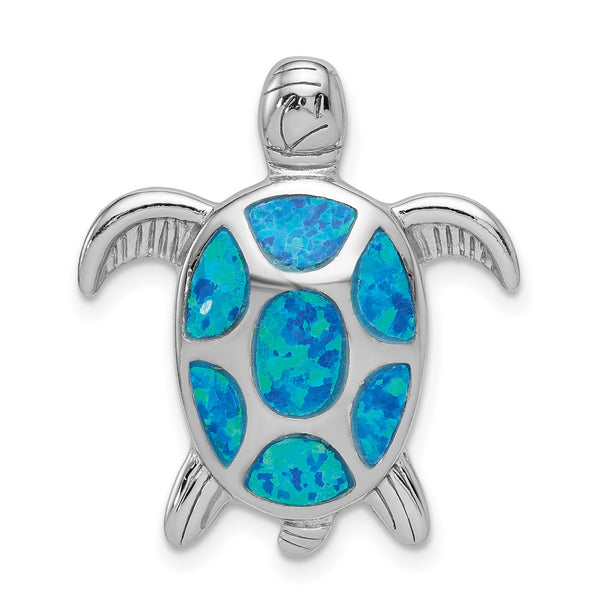 Sterling Silver Opal Turtle Pendant-Chain Not Included