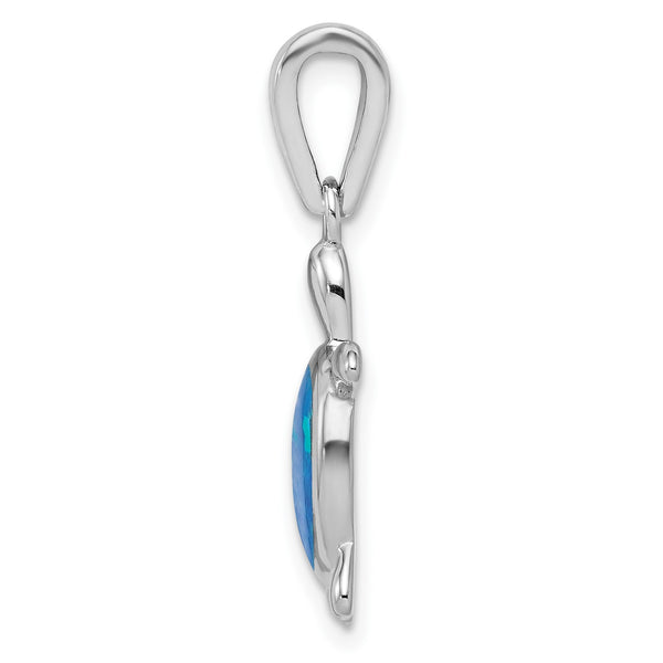 Sterling Silver Opal Turtle Pendant-Chain Not Included
