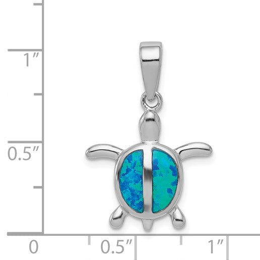 Sterling Silver Opal Turtle Pendant-Chain Not Included