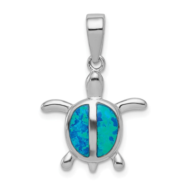 Sterling Silver Opal Turtle Pendant-Chain Not Included
