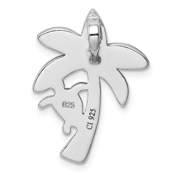 Sterling Silver Opal 24X18MM Palm Tree Pendant-Chain Not Included