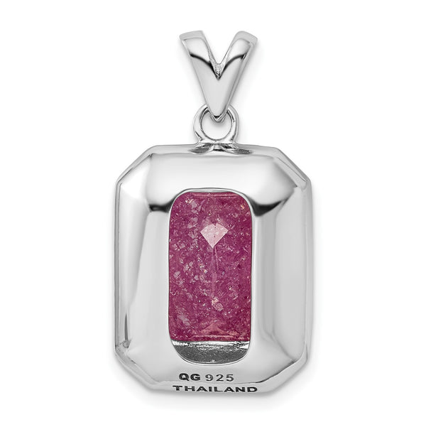 Sterling Silver Cubic Zirconia 20X16MM Halo Pendant-Chain Not Included