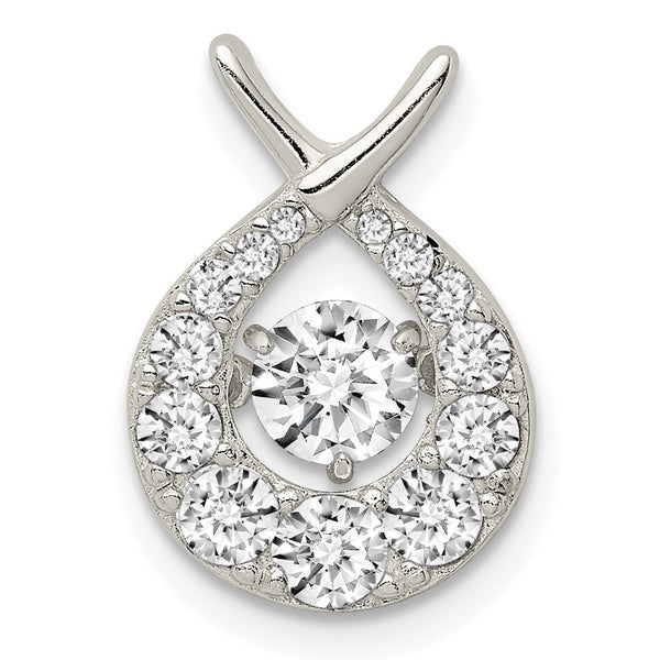 Sterling Silver Cubic Zirconia Pendant-Chain Not Included