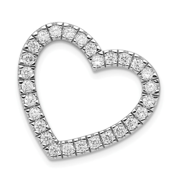 Sterling Silver Cubic Zirconia 23MM Heart Pendant-Chain Not Included