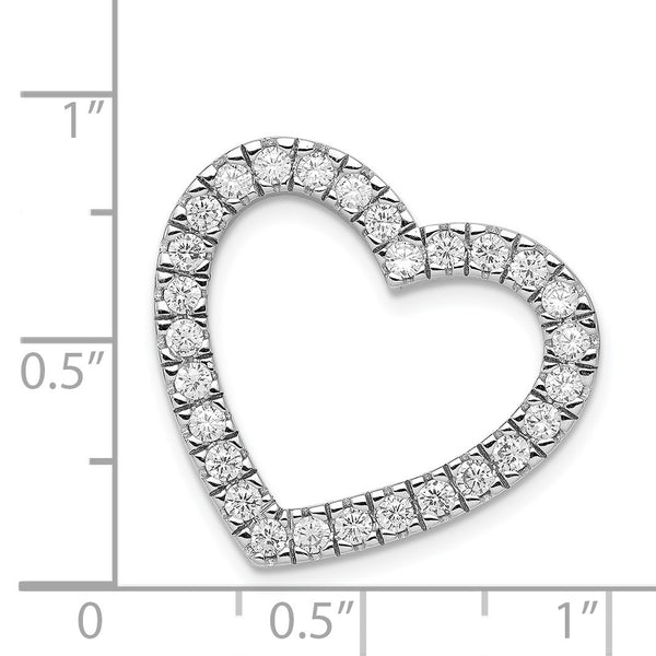 Sterling Silver Cubic Zirconia 23MM Heart Pendant-Chain Not Included