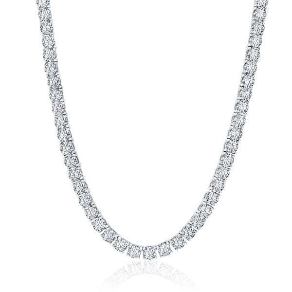 Luxe Layers Sterling Silver 4MM Round Cubic Zirconia 22" Tennis Necklace