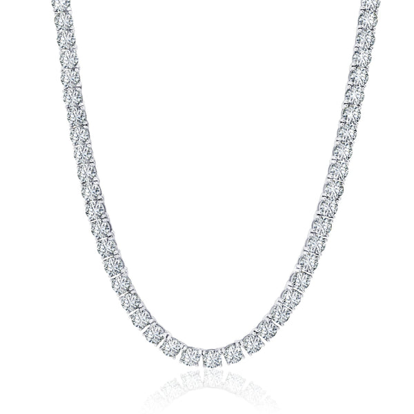 Luxe Layers Sterling Silver 5MM Round Cubic Zirconia 20" Tennis Necklace