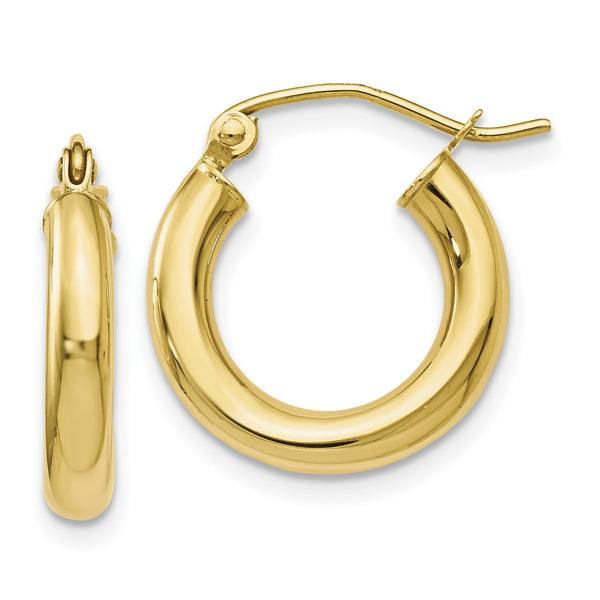 10KT Yellow Gold 16X15MM Hinged Hoop Earrings
