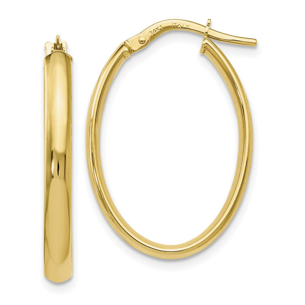 10KT Yellow Gold 26X7MM Hoop Earrings