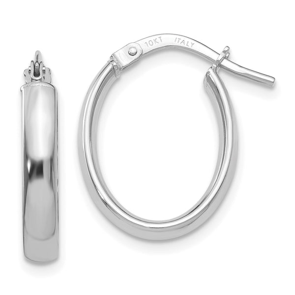 10KT White Gold 17X19MM Hoop Earrings