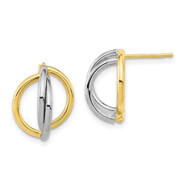 10KT White and Yellow Gold 15X13MM Earrings