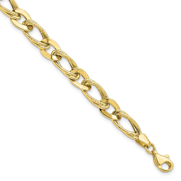 10KT Yellow Gold 7.25" 7MM Lobster Clasp Bracelet