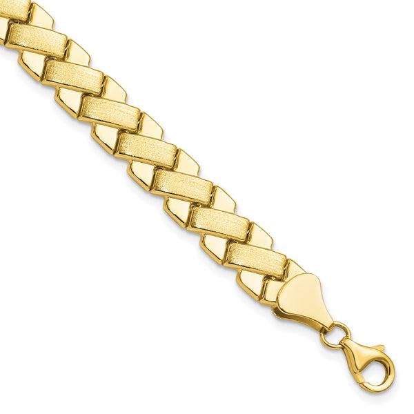 10KT Yellow Gold 7.25" 8MM Fancy Bracelet