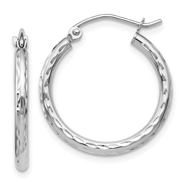 14KT White Gold 20X24MM Hinged Hoop Earrings