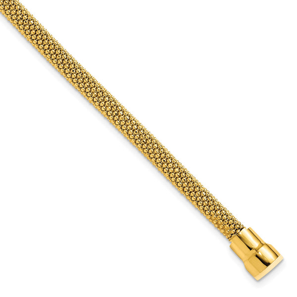 18KT Yellow Gold Plated Sterling Silver 7.5" 5MM Fancy Magnetic Bracelet