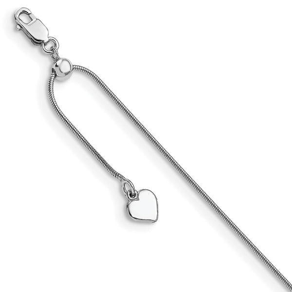 Sterling Silver 11" Adjustable Anklet
