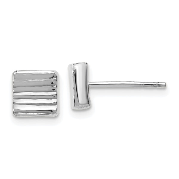 14KT White Gold 7X6MM Stud Earrings