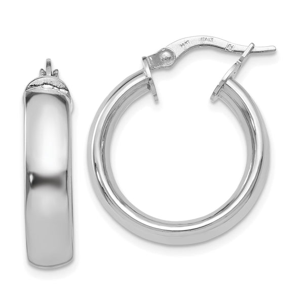 14KT White Gold 22X20MM Hoop Earrings