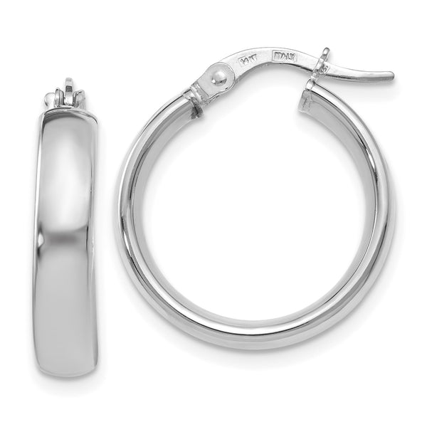 14KT White Gold 18MM Hoop Earrings