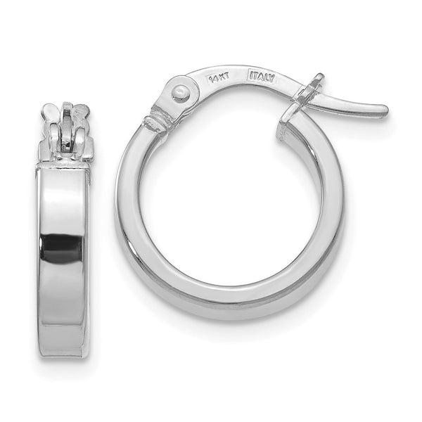 14KT White Gold 15X13MM Hoop Earrings