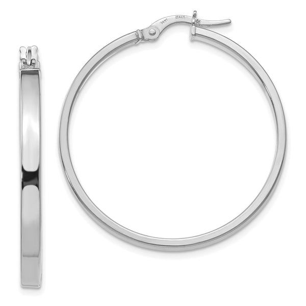 14KT White Gold 36X34MM Hoop Earrings