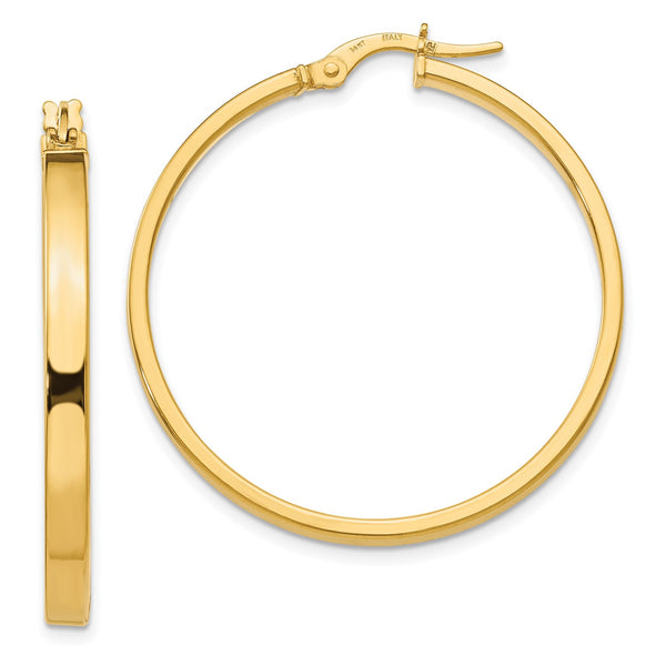 14KT Yellow Gold 36X34MM Hoop Earrings