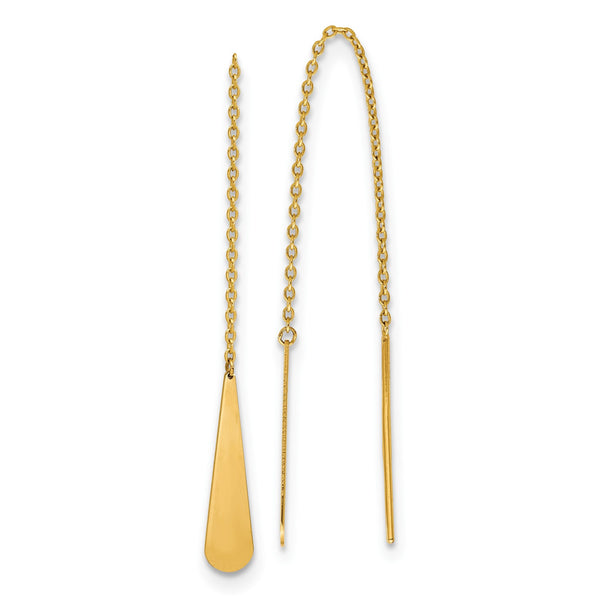 14KT Yellow Gold 102X5MM Drop & Dangle Earrings