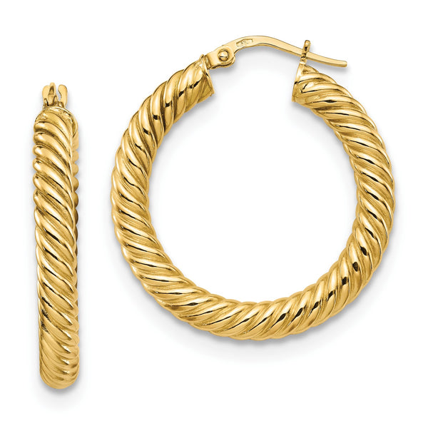 14KT Yellow Gold 30X28MM Hoop Earrings