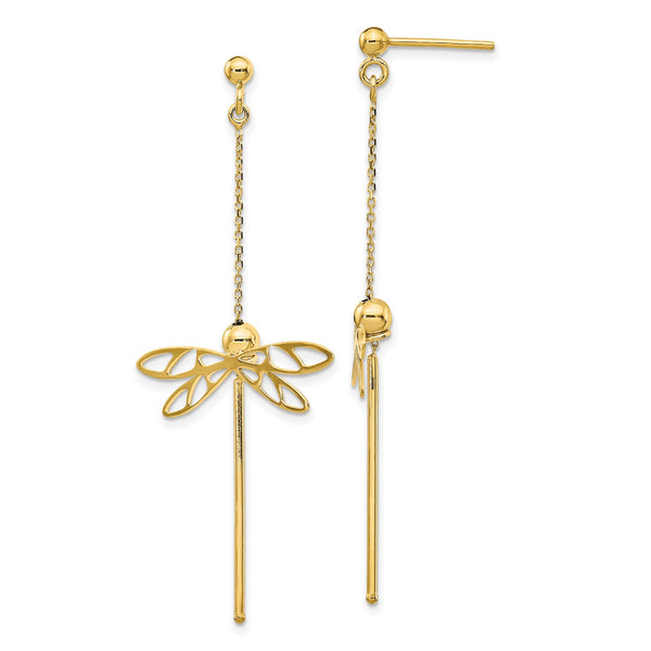 14KT Yellow Gold 58X25MM Drop & Dangle Earrings