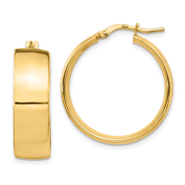 14KT Yellow Gold 25X23MM Hoop Earrings