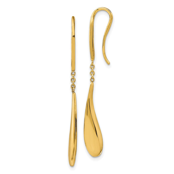14KT Yellow Gold 47X5MM Drop & Dangle Earrings