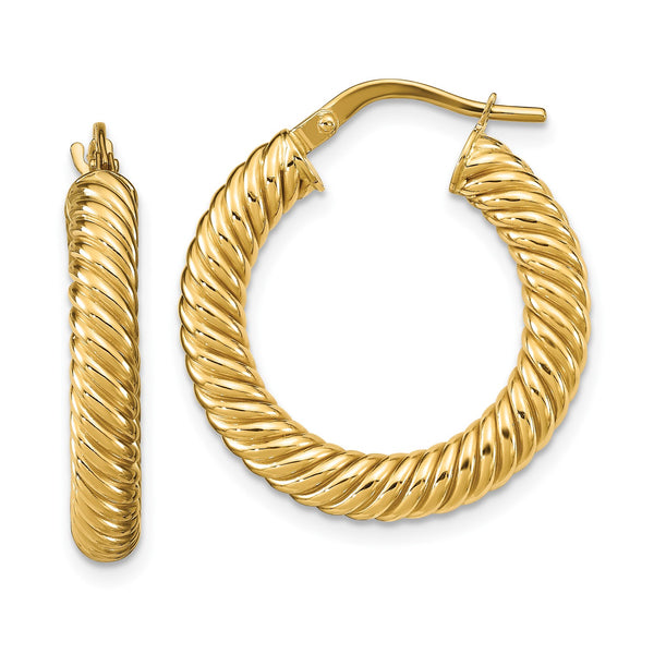 14KT Yellow Gold 25X23MM Hoop Earrings