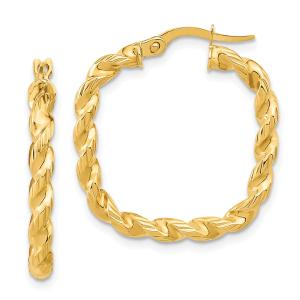 14KT Yellow Gold 26X25MM Hoop Earrings