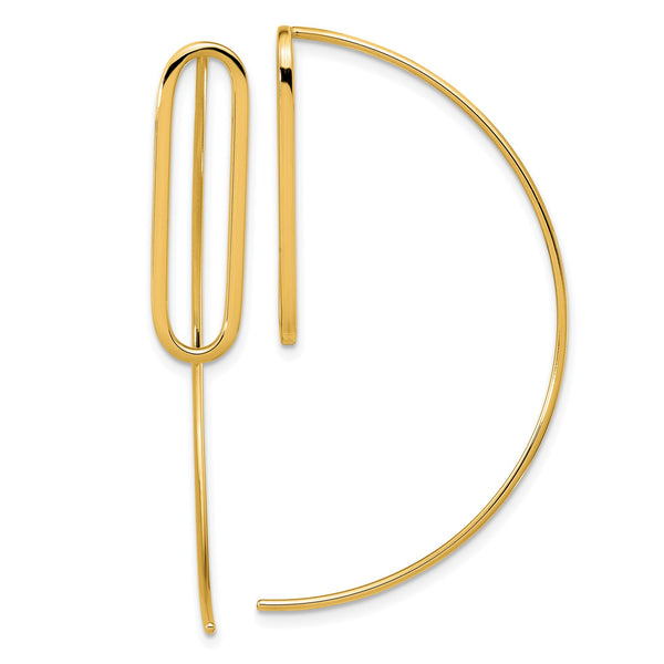 14KT Yellow Gold 45X7MM Threader Earrings