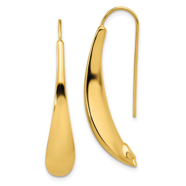 14KT Yellow Gold 35X7MM Threader Earrings