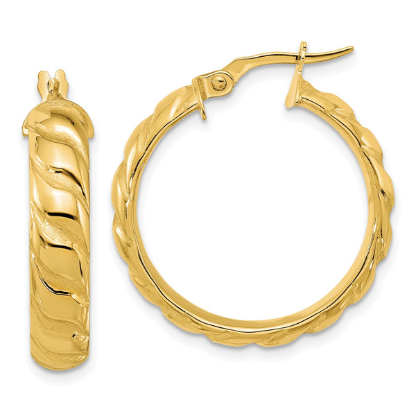 14KT Yellow Gold 27X25MM Hoop Earrings