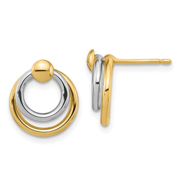 14KT White and Yellow Gold 13X12MM Drop & Dangle Earrings