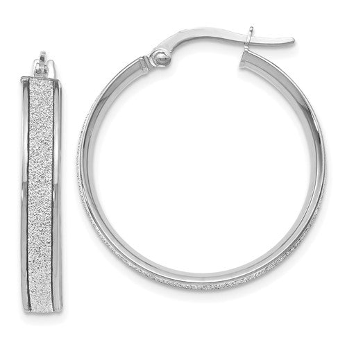 14KT White Gold 25MM Hoop Earrings