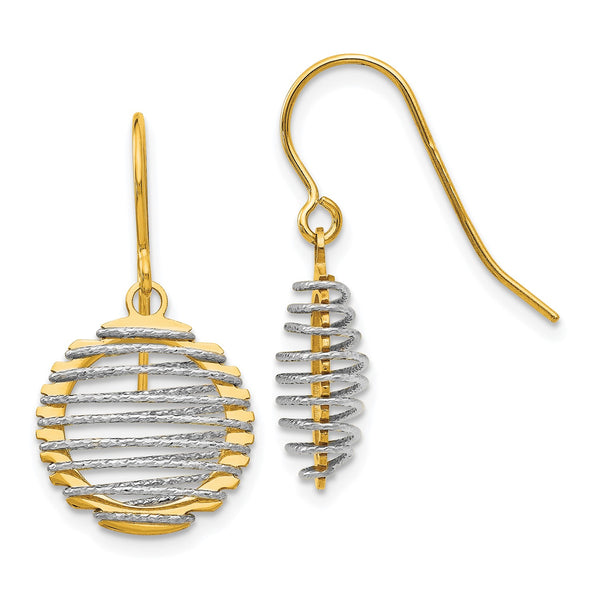 14KT White and Yellow Gold 22X12MM Drop & Dangle Earrings