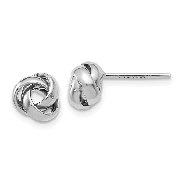 14KT White Gold 8X7MM Stud Earrings